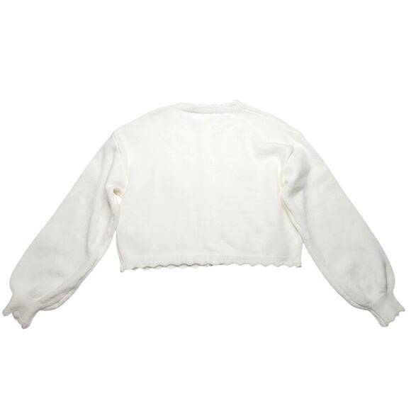 Luna Ivy 3D Flower Cardigan Button Down Sweater White Pastel Coquette Small - Picture 2 of 10